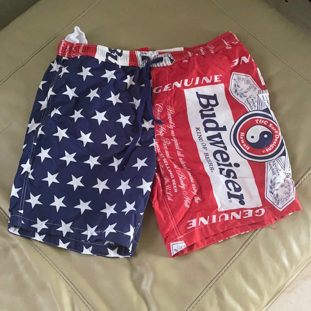 Men’s swimsuit trunks Budweiser American flag
